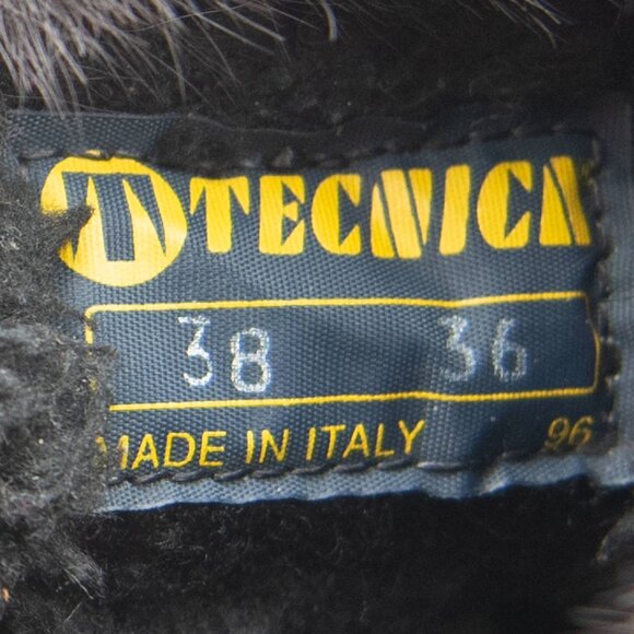 Tecnia Fur Snow Boots Cowhide Vintage 1990s Black Brown Size 38 New Without Box - Picture 8 of 9